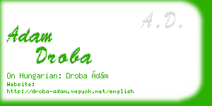 adam droba business card